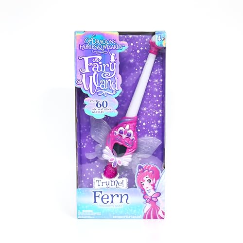 – Magic Pink Fairy Wand with Fern – Interactive Light-Up Wand with Color Screen, Fairy Wings & 60+ Spells and Animations – Ages 4+