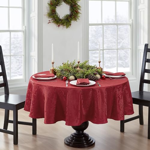 Elrene Home Fashions Poinsettia Elegance Jacquard Holiday Table Runner, 13