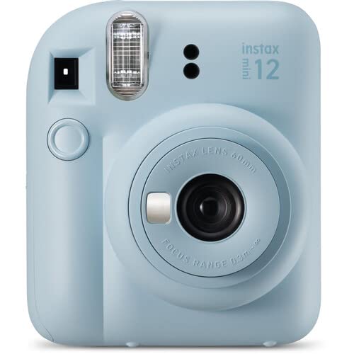 Fujifilm Instax Mini 12 Instant Camera Pastel Blue with 40 Sheets Fujifilm Instax Mini Film Bundle, Sunshine Photo Microfiber Cleaning Cloth Included