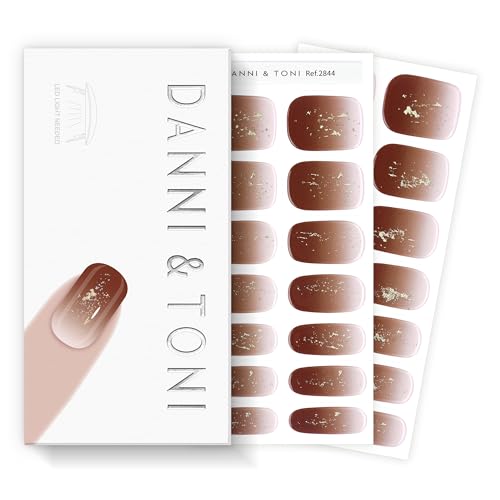 DANNI & TONI Semi Cured Gel Nail Strips Christmas Santa Claus Snowflakes Cat Eye Gel Nail Wraps 28 Stickers | Mistletoe Meow