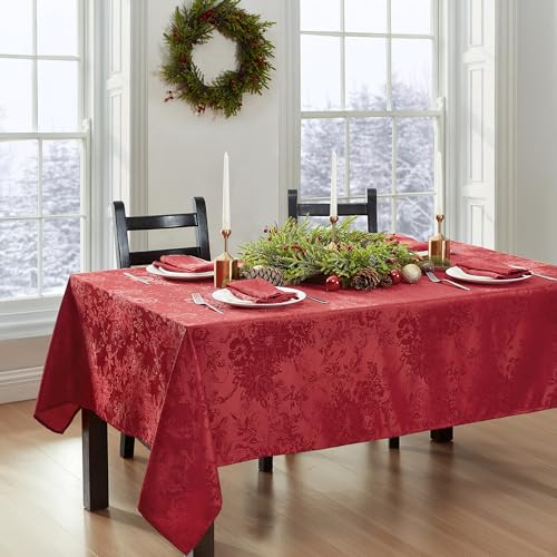 Elrene Home Fashions Poinsettia Elegance Jacquard Holiday Table Runner, 13