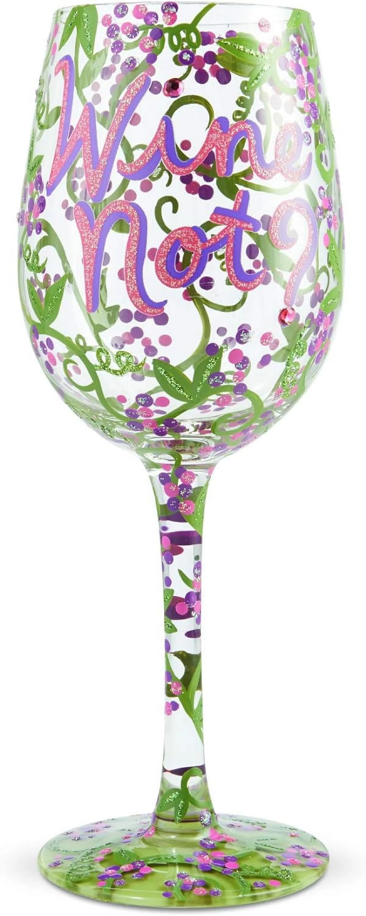 Designs By Hand-Painted Artisan Wine Glass, 1 Count (Pack Of 1), Multicolor