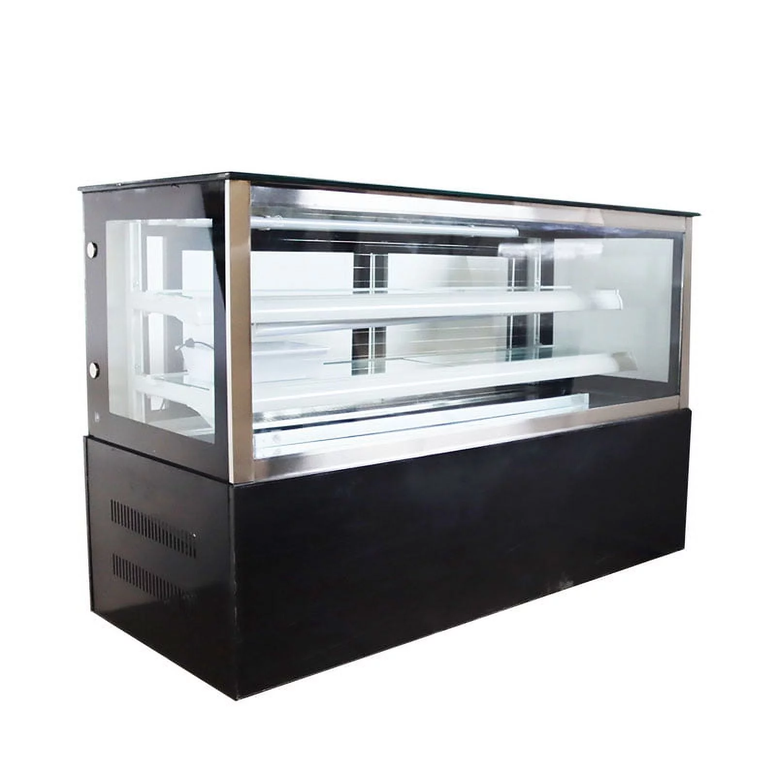 PreAsion Refrigerated Cake Display Cabinet Right Angle Bakery Showcase with Humidifying Function 220V