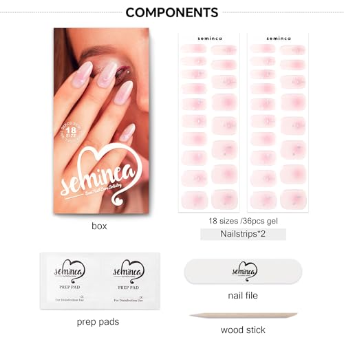 Semi Cured Gel Nail Strips-Easy Apply Christmas Gel Nail Stickers Holiday Semi Cured Manicure Strips with Sparkling Xmas Designs (Classic Yule)
