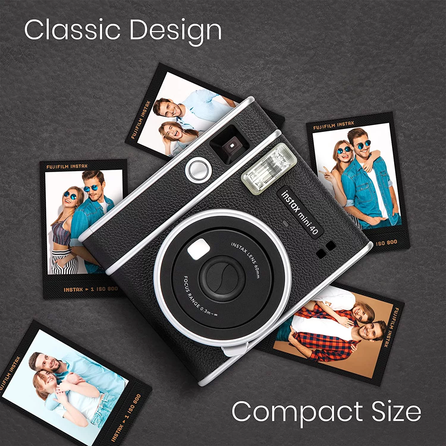 Fujifilm Instax Mini 40 Instant Film Camera Bundle with Instax Color Film Twin Pack (20 Exposures) (2 Items)