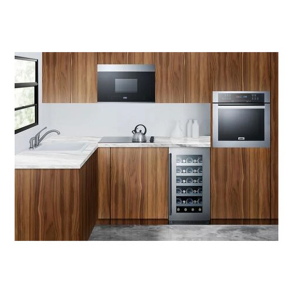 Summit Appliance MHOTR24SS 24 in. Wide Over-the-Range Microwave, Black & Stainless Steel