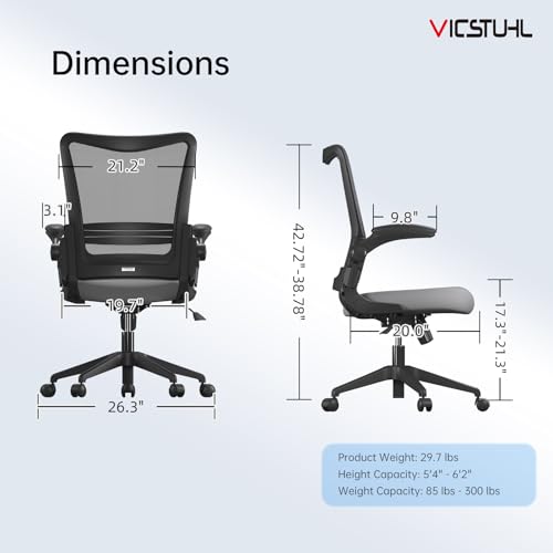 Ergonomic Office Chair, 300 LBS Home Mesh Desk Chair with Wheels, Comfortable Gaming Chair for Long Hours, High Back Office Chair with Adjustable Lumbar & Headrest