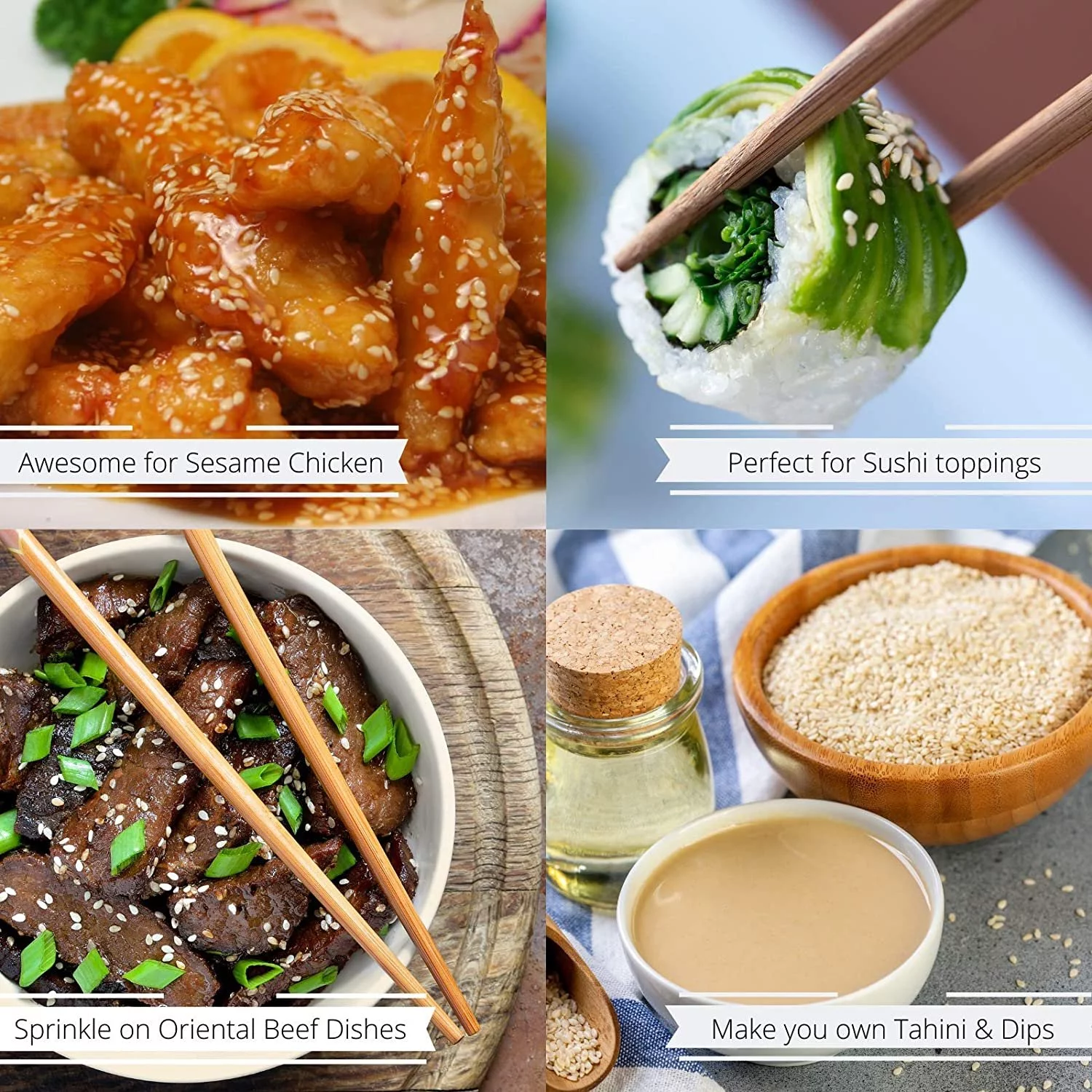 Gourmet Toasted Whole Sesame Seeds by It's Delish - 38 oz Jumbo Reusable Container, Gluten-Free