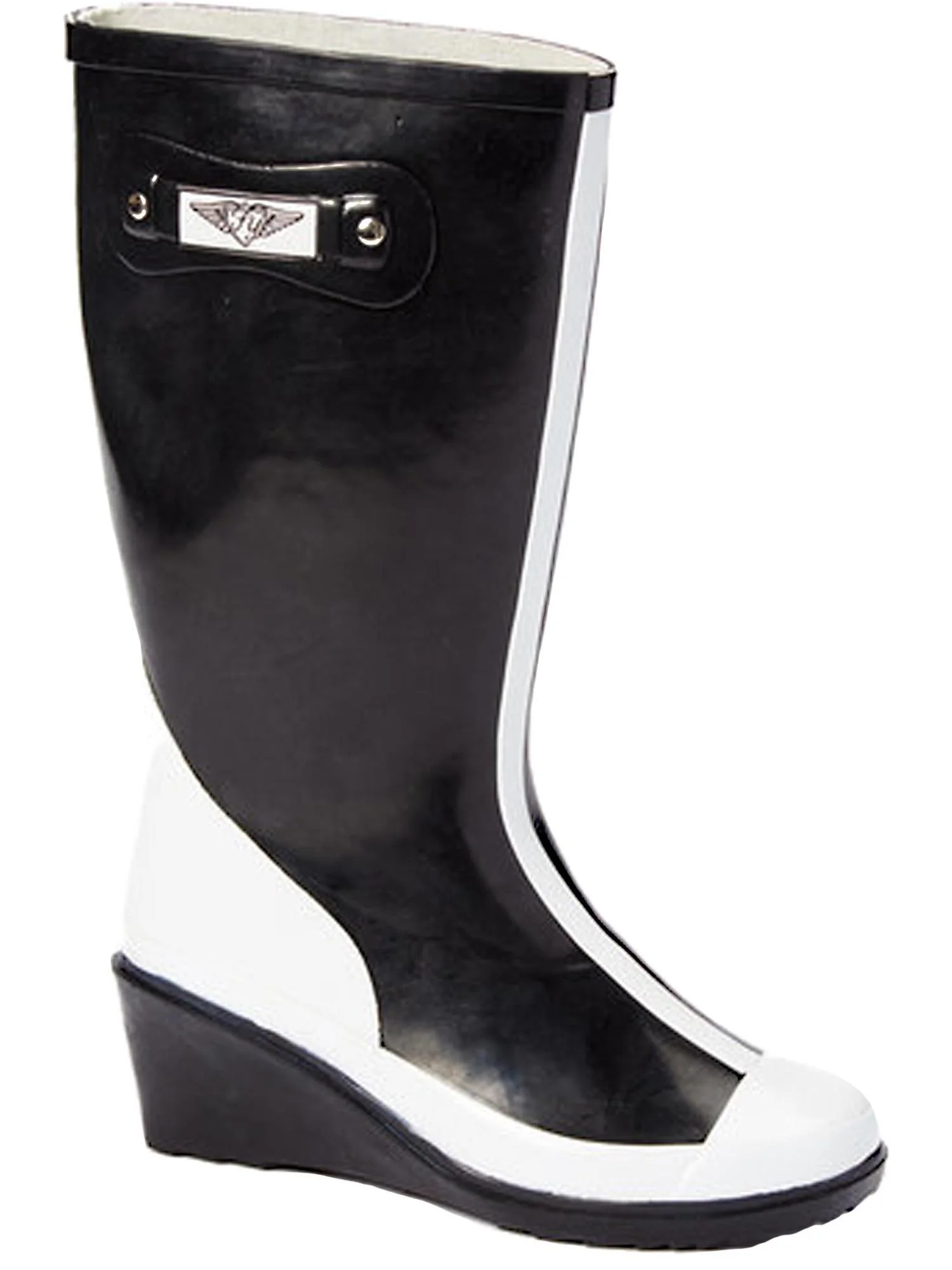 Forever Young Women's Wedge Tall Two-tone Rain Boot
