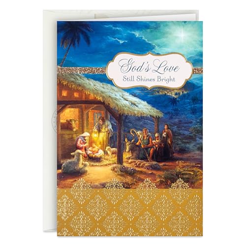 Hallmark Religious Christmas Card Assortment, Heavenly Peace (36 Cards and Envelopes) Dusty Blue and Gold Foil