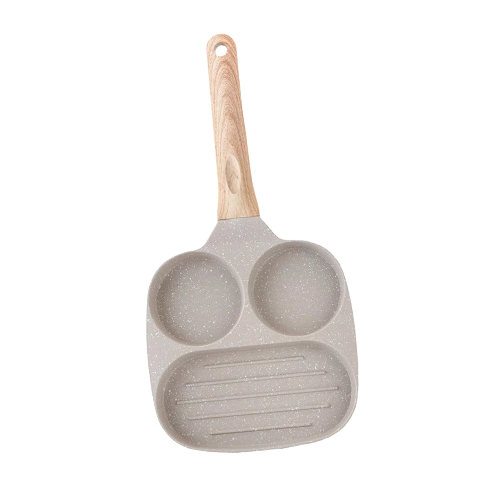 non sticky Divided Frying Grill Pan ,Ergonomic Handle, Sectional Skillet Fried pan, Durable Egg Frying Pan, for Pancake Camping Plett Cookware