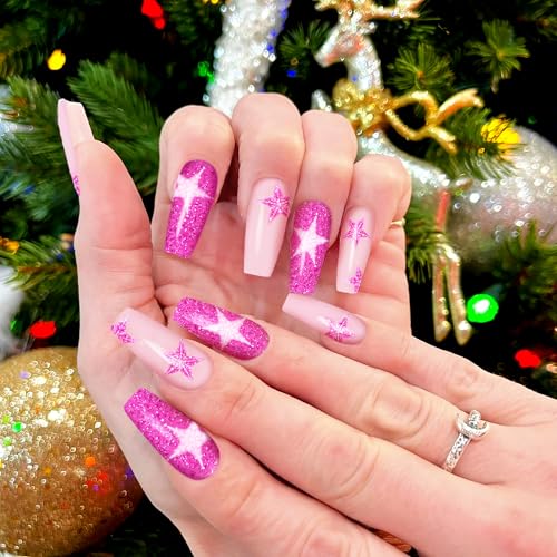Semi Cured Gel Nail Strips-Easy Apply Christmas Gel Nail Stickers Holiday Semi Cured Manicure Strips with Sparkling Xmas Designs (Classic Yule)