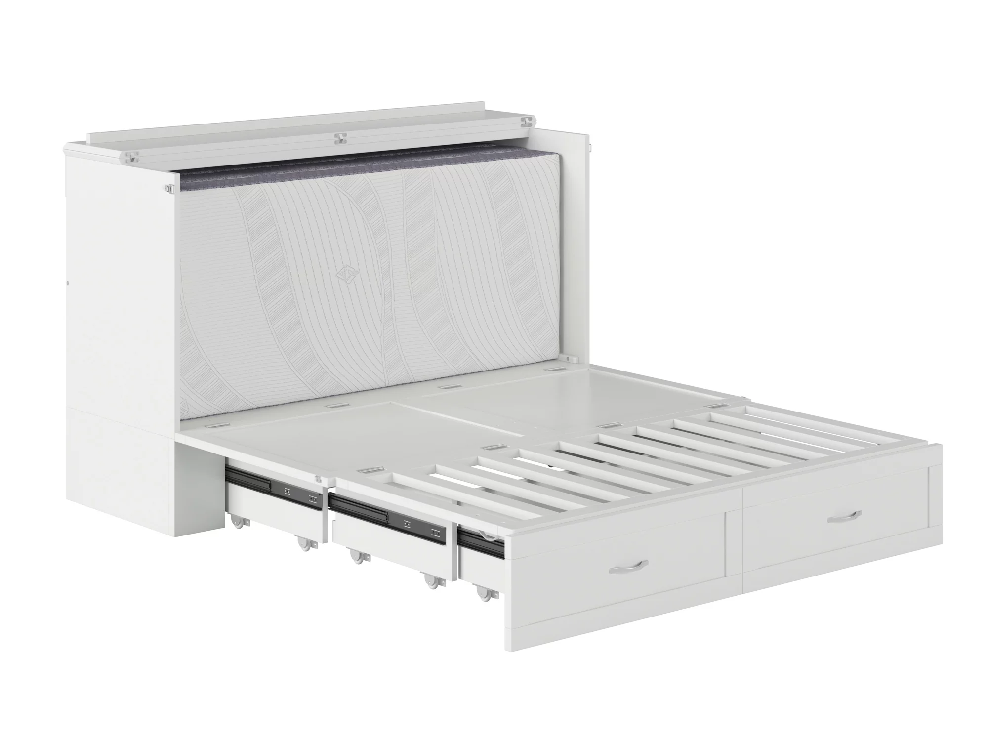 Hamilton Murphy Bed Chest Queen White with Charging Station