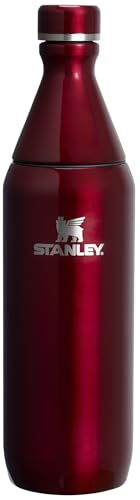 Stanley All Day Slim Bottle 20 oz | Twist off Lid with Leakproof Seal | Slim Design for Travel and Gym | Insulated Stainless Steel Water Bottle | BPA-Free | Garnet Shine