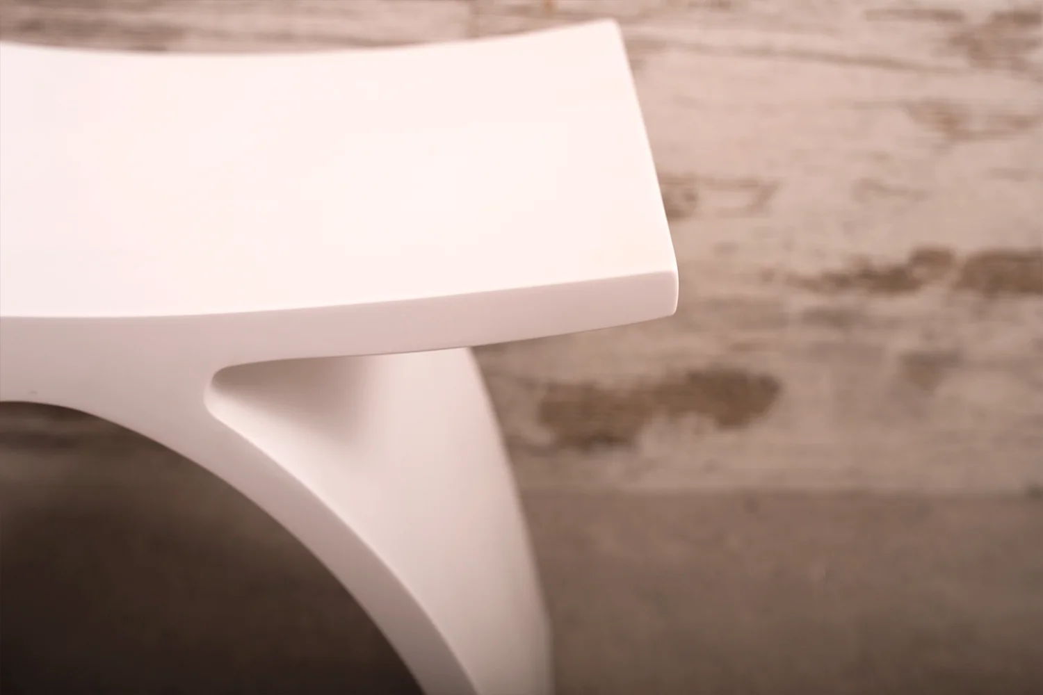 DAX Solid Surface Bathroom Stool, Standfree, Matte White Finish, 16-3/4 x 16-3/4 x 9-1/16 Inches (DAX-ST-01)