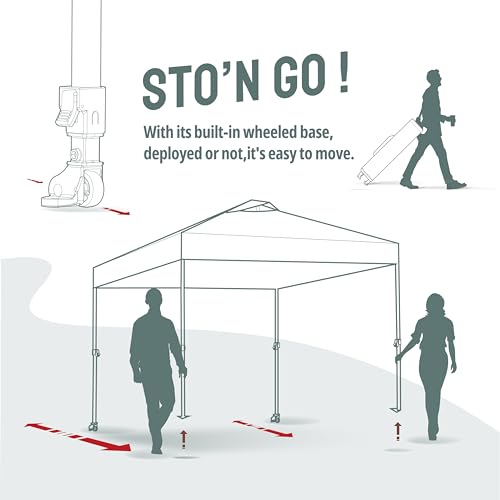 CROWN SHADES 10x10 Pop Up Canopy - Beach Tent with One Push Setup - Easy Outdoor Sun Shade for Events, Parties, Camping - Gazebo with STO-N-Go Cover Bag, Silver Coated Top, White