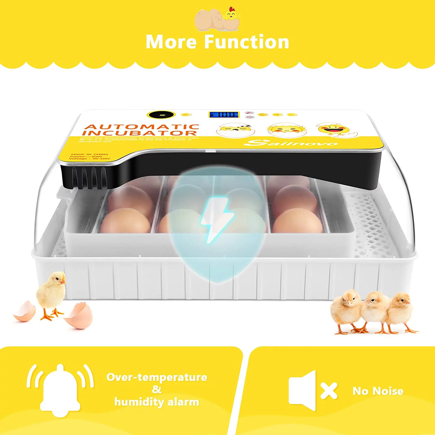 Digital Automatic 12-24 Eggs Incubator, Automatic Egg Turning, Temperature Control, Hatching Chickens, Ducks, Geese, Birds, Turkeys, Etc, Incubator with LED Display, the Best Choice for Hatching Eggs