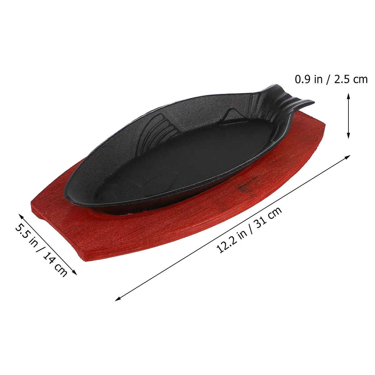 Homemaxs Steak Plate Pan Cast Iron Grill Sizzling Fajita Japanese Griddle Frying Pan Skillet Pans Flat Griddle Grill Bbq Fish