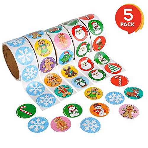 ArtCreativity Assorted Christmas Sticker Roll - 500 Christmas Stickers for Kids - Great Christmas Party Favors, Goodie Bag Fillers, Holiday Decorations for Boys and Girls Ages 3+…