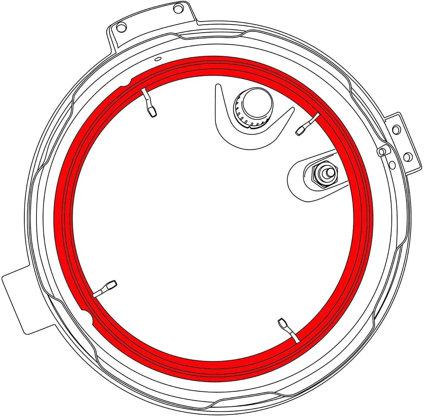 Rubber Gasket (Sealing Ring) Compatible With 6 Quart Ambiano Pressure Cooker Model KY-318A (1, 6 Quart)
