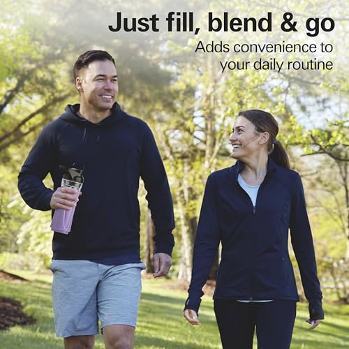 Hamilton Beach Go Sport Portable Blender For Smoothies With 20 Oz. Blend-In Personal Travel Jar, 600 Watt Motor And Stainless Steel Blades For Powerful Blending Performance, Black (51143G)