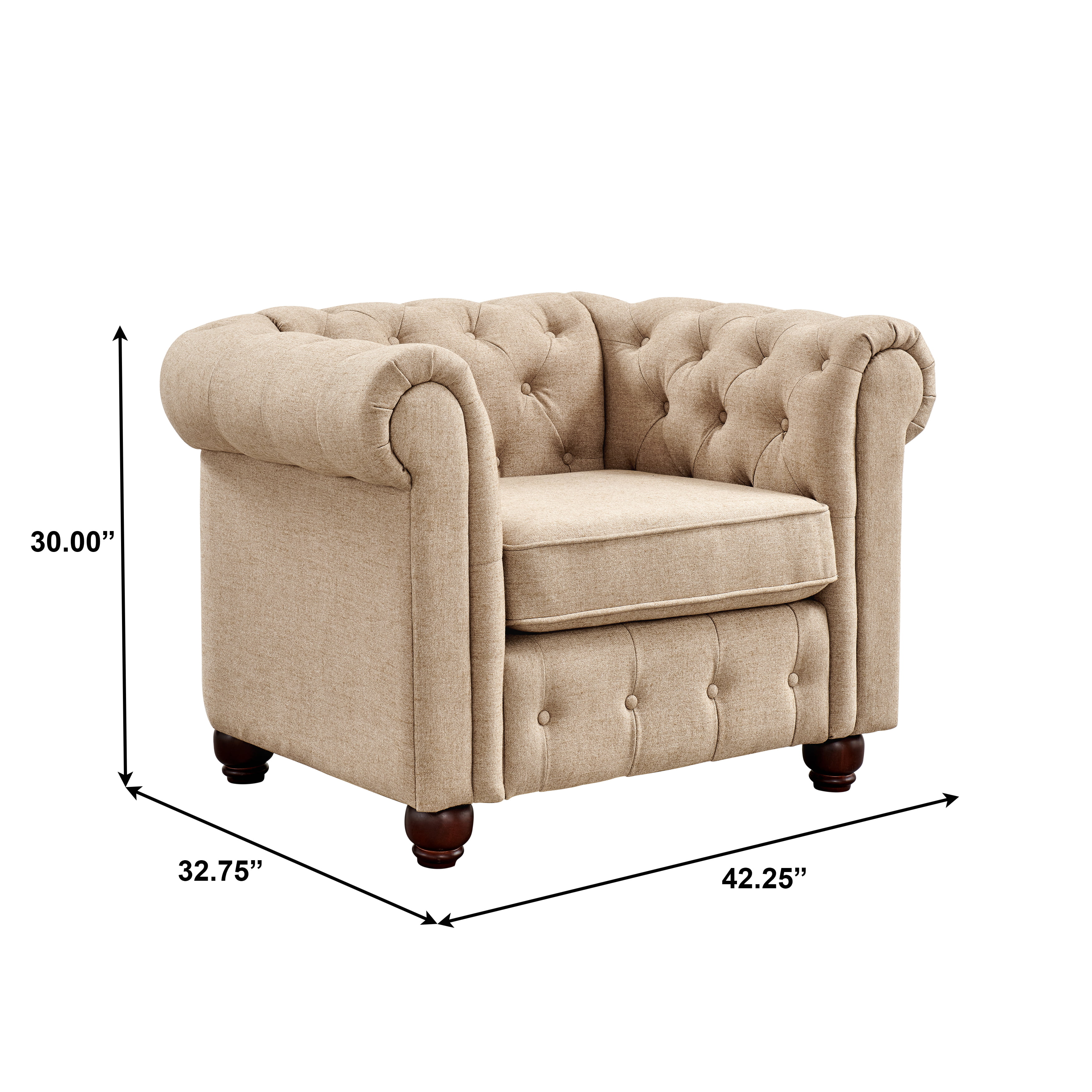 HomeFare Cream Living Room 3pc. Set