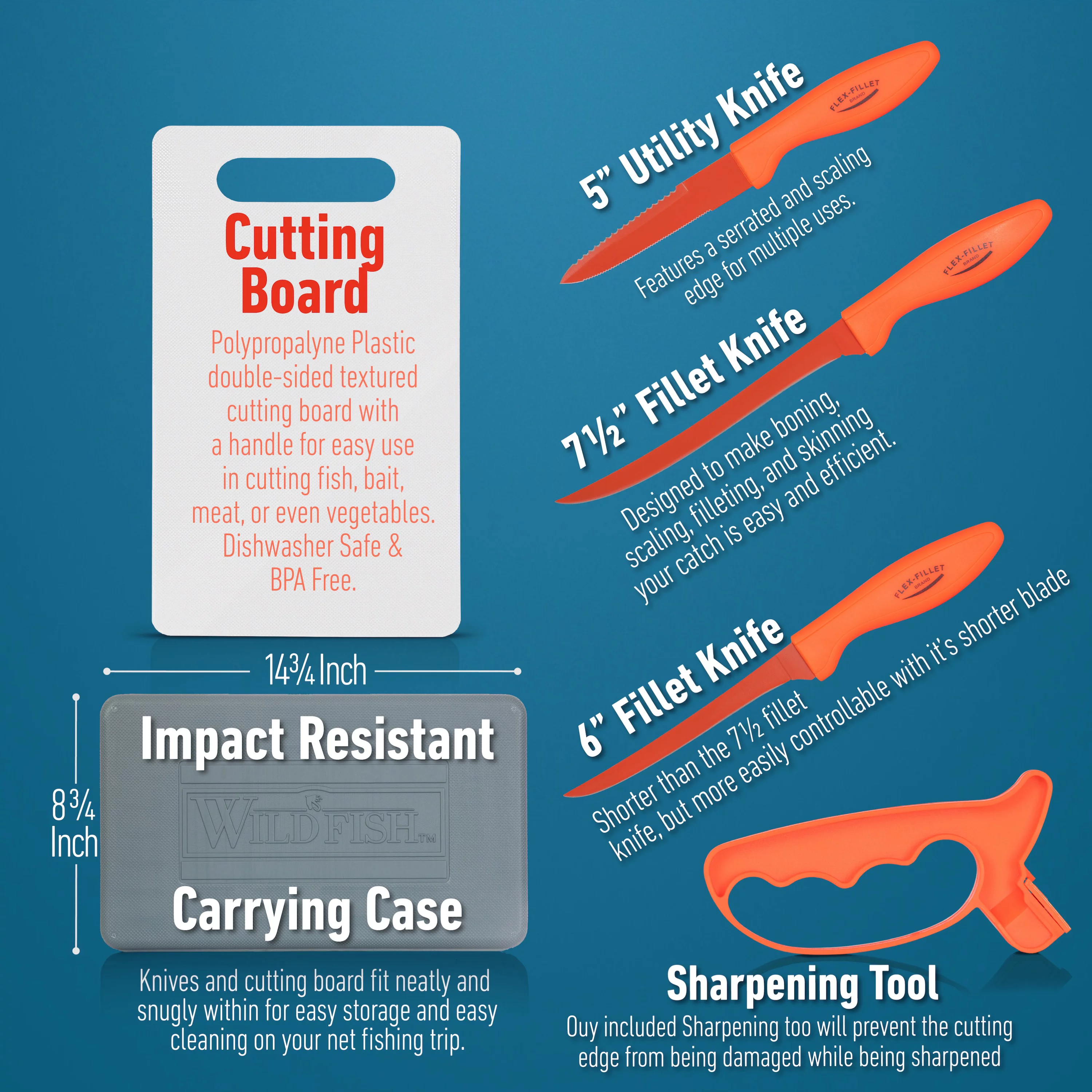 6pc Flex Fillet Brand Fish Fillet Set
