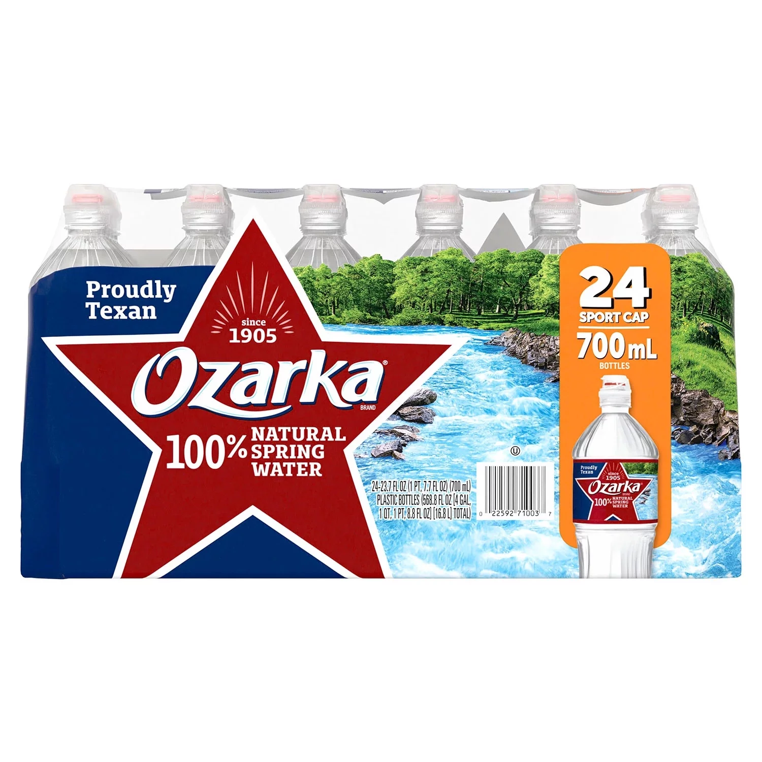 Ozarka Sportcap 100% Natural Spring Water (23.7 fl. oz., 24 pk.)