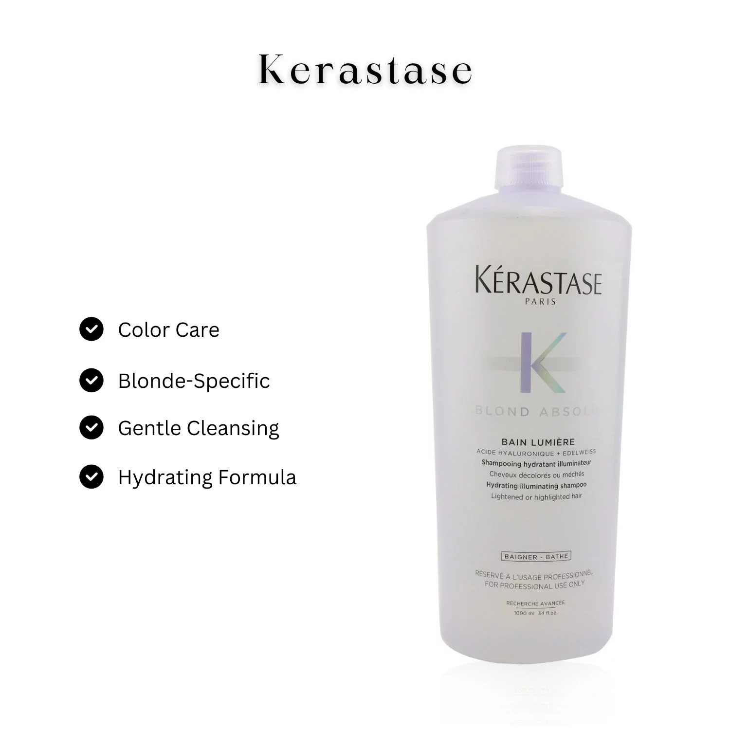 Kerastase Blond Absolu Bain Lumiere Hydrating Illuminating Shampoo, 34 oz