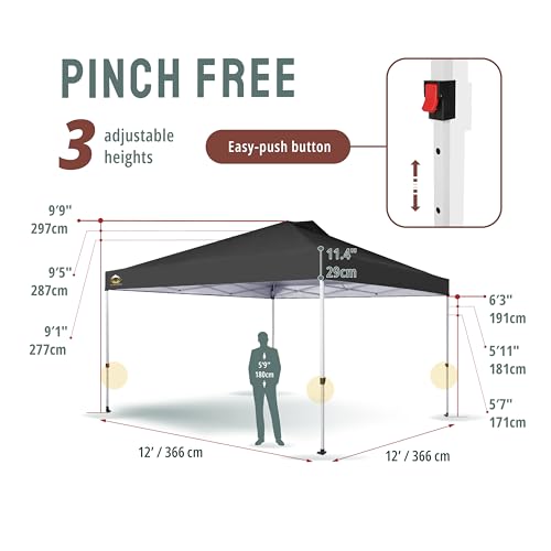 CROWN SHADES 10x10 Pop Up Canopy - Beach Tent with One Push Setup - Easy Outdoor Sun Shade for Events, Parties, Camping - Gazebo with STO-N-Go Cover Bag, Silver Coated Top, White