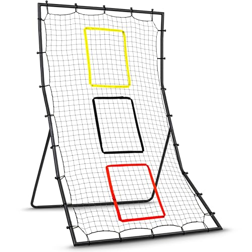 GoSports 6 x 4 ft Baseball & Softball Pitching and Fielding Rebounder - Pitch Back Net with 3 Target Zones