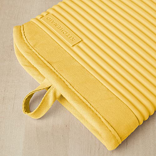 KITCHENAID Ribbed Soft Silicone Oven Mitt 2-Pack Set, 7.5