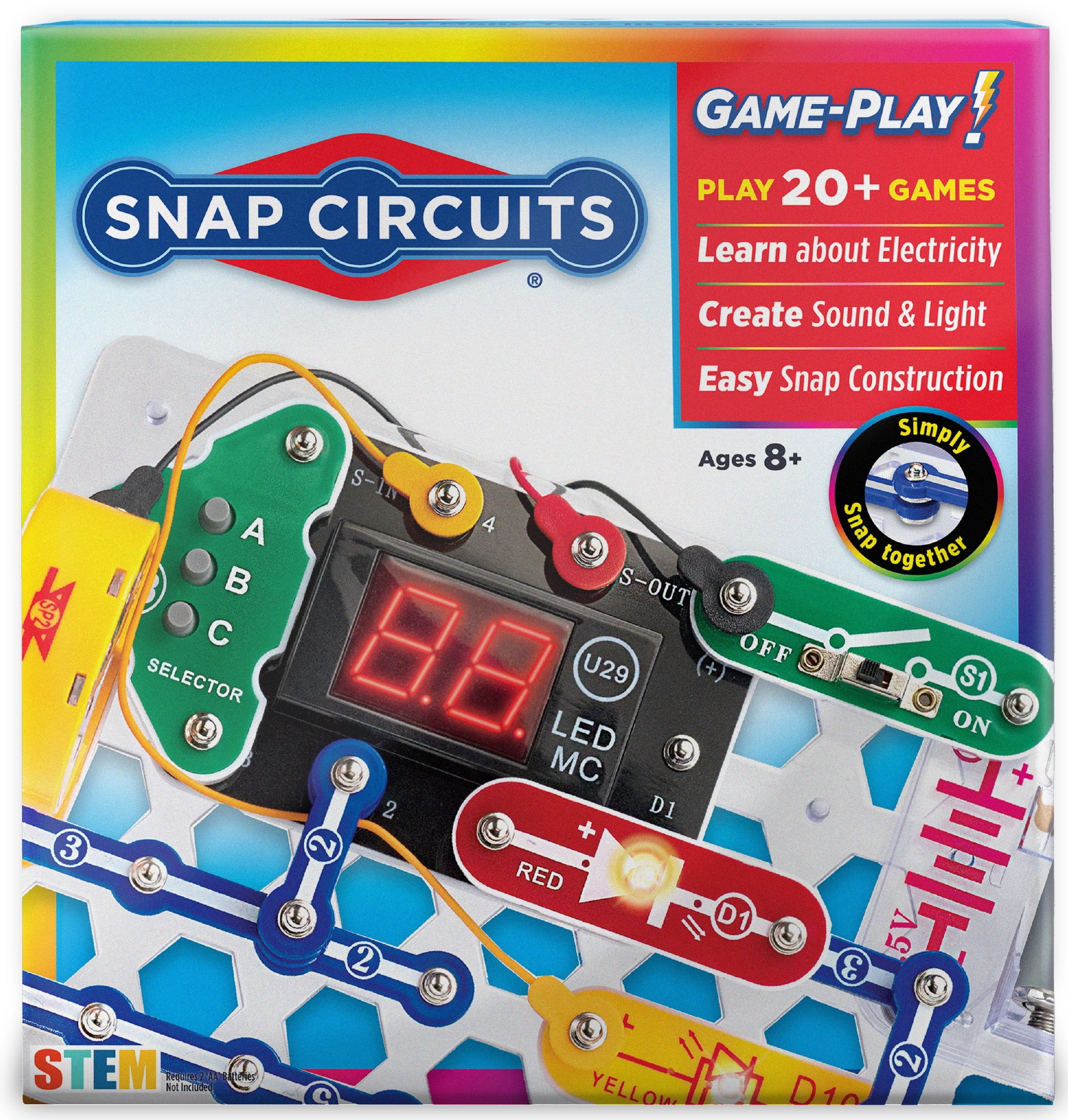 Snap Circuits® Game Play SCGMPLY | Electronics Exploration Kit | Over 60 Projects | STEM Educational Toy for Kids 8+