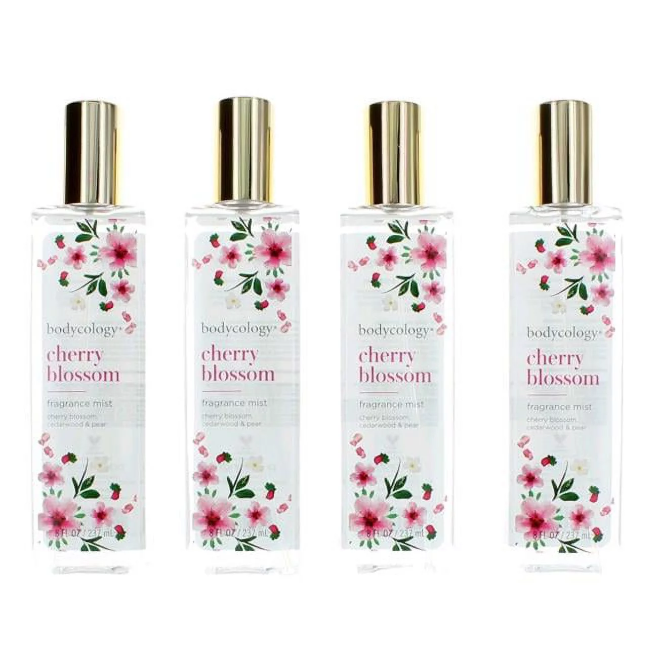 Bodycology  8 oz Cherry Blossom Mist Fragrance for Women - Pack of 4