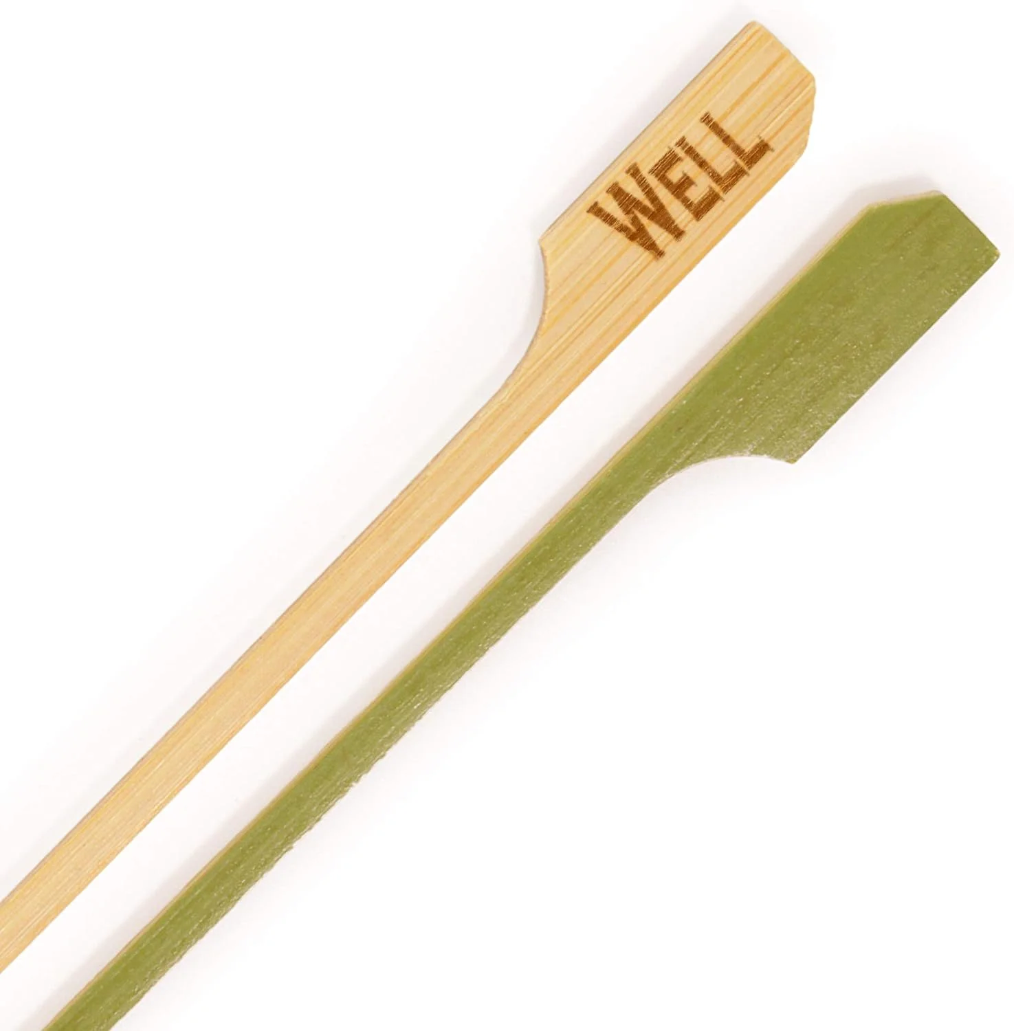 Well Steak Doneness Marking Natural Bamboo Paddle Skewers Sticks, 300 Pieces