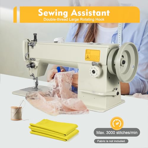 Heavy Duty Sewing Machine, Industrial Sewing Machine with Yarn Trapper Reverse Lever Leather Sewings Machines for Knitted Fabric Leather Canvas 3000 Stitches/Min