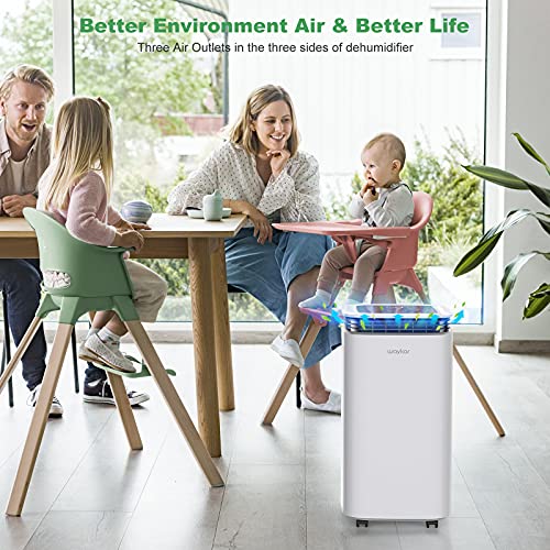 Waykar 2000 Sq. Ft Most Efficient Energy Star 2025 Dehumidifier for Home and Basement with Auto or Manual Drainage, Quiet 33dB Operation, 0.6 Gallon Water Tank Capacity