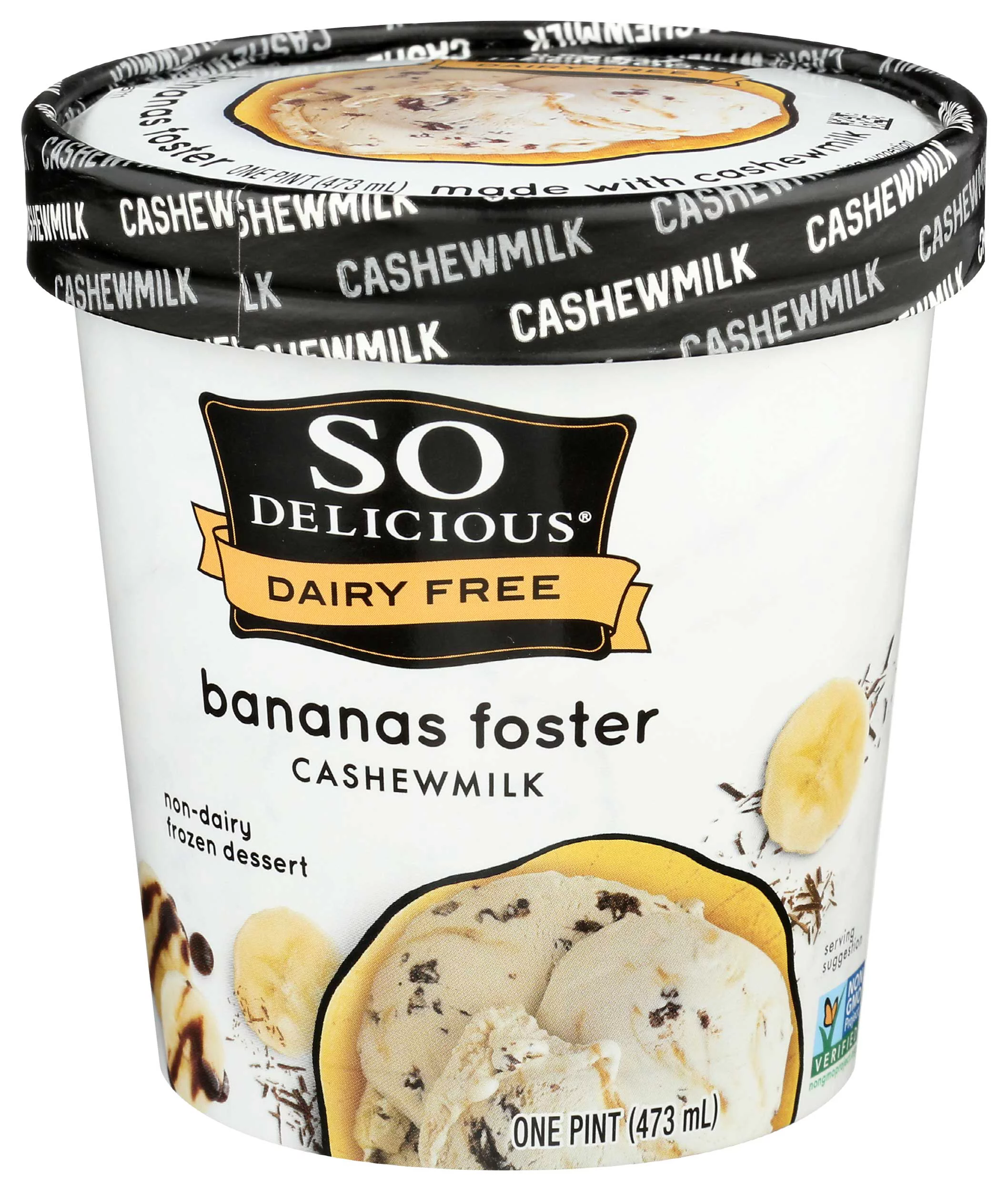 So Delicious Chocolate Drizzled Bananas Foster Dairy Free Frozen Dessert 1 Pt. Carton
