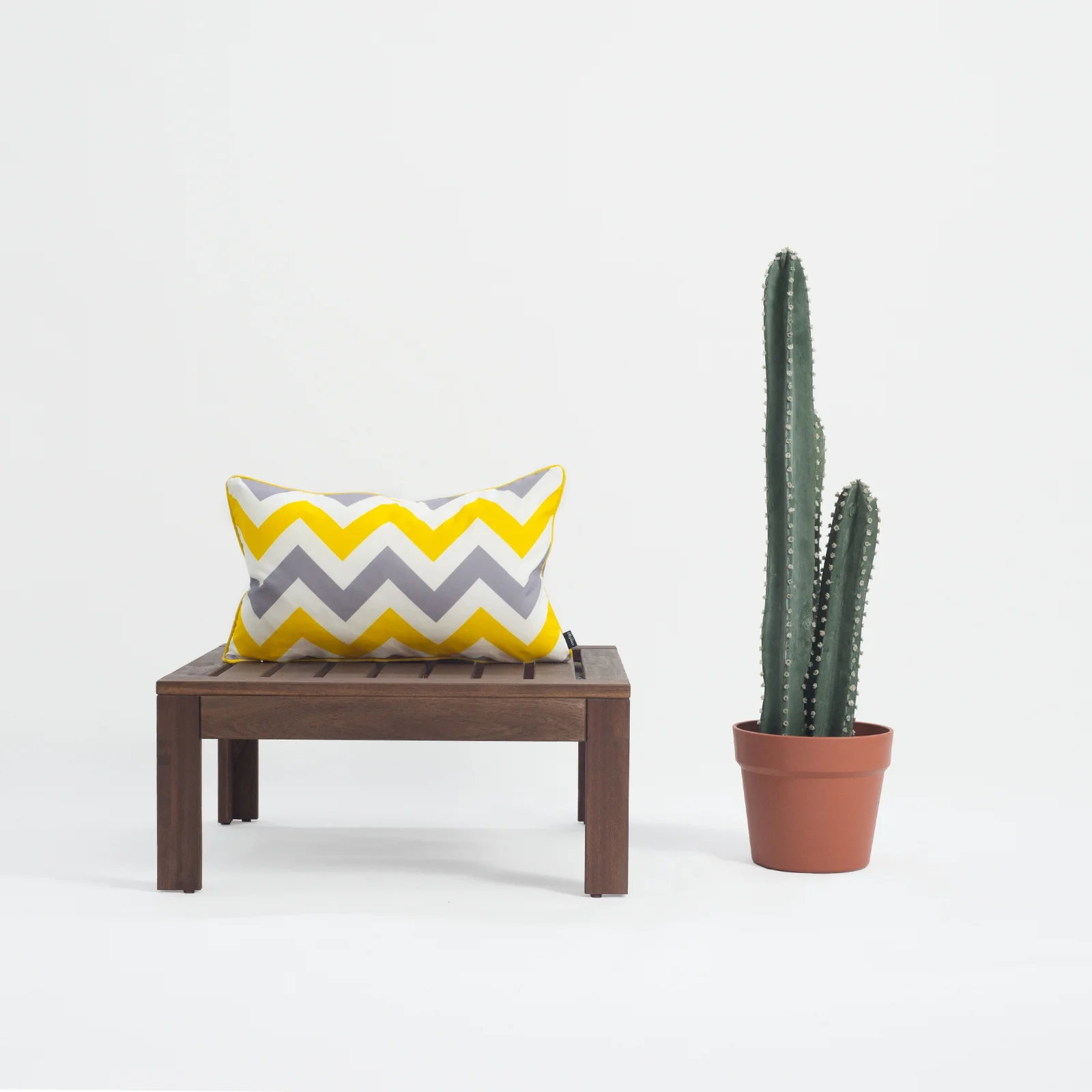 Hofdeco Decorative Lumbar Pillow Cover ONLY INDOOR OUTDOOR WATER RESISTANT Canvas Vivid Yellow Grey Zigzag Chevron 12