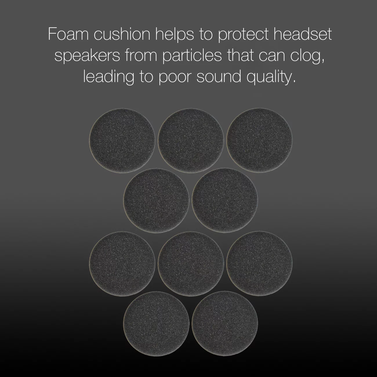 Jabra Evolve 20/30/40/65 Foam Cushion Replacement Kit, 10pc Ear Cushions, by Global Teck #GTW 6500-10