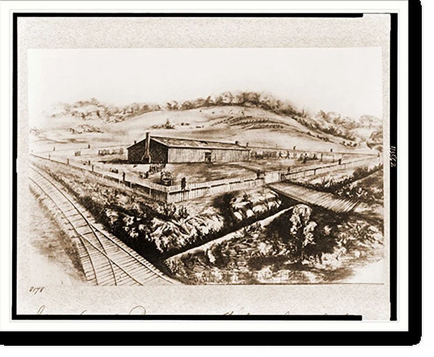 Historic Framed Print, Stockade and prison at Cahawba sic Alabama, 17-7/8