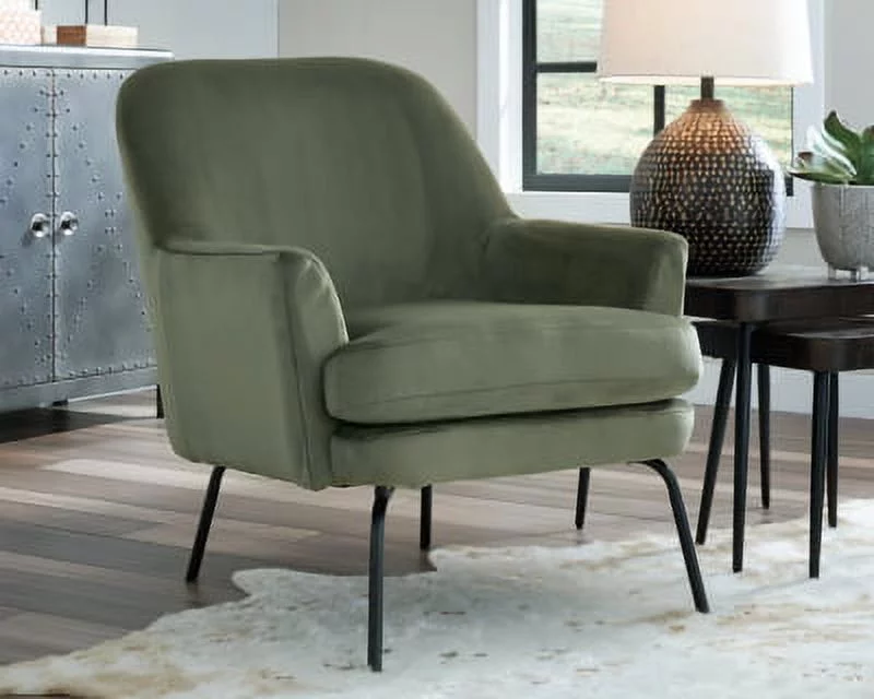 Signature Design by Ashley Dericka Modern Velvet Upholstered Accent Chair, Green