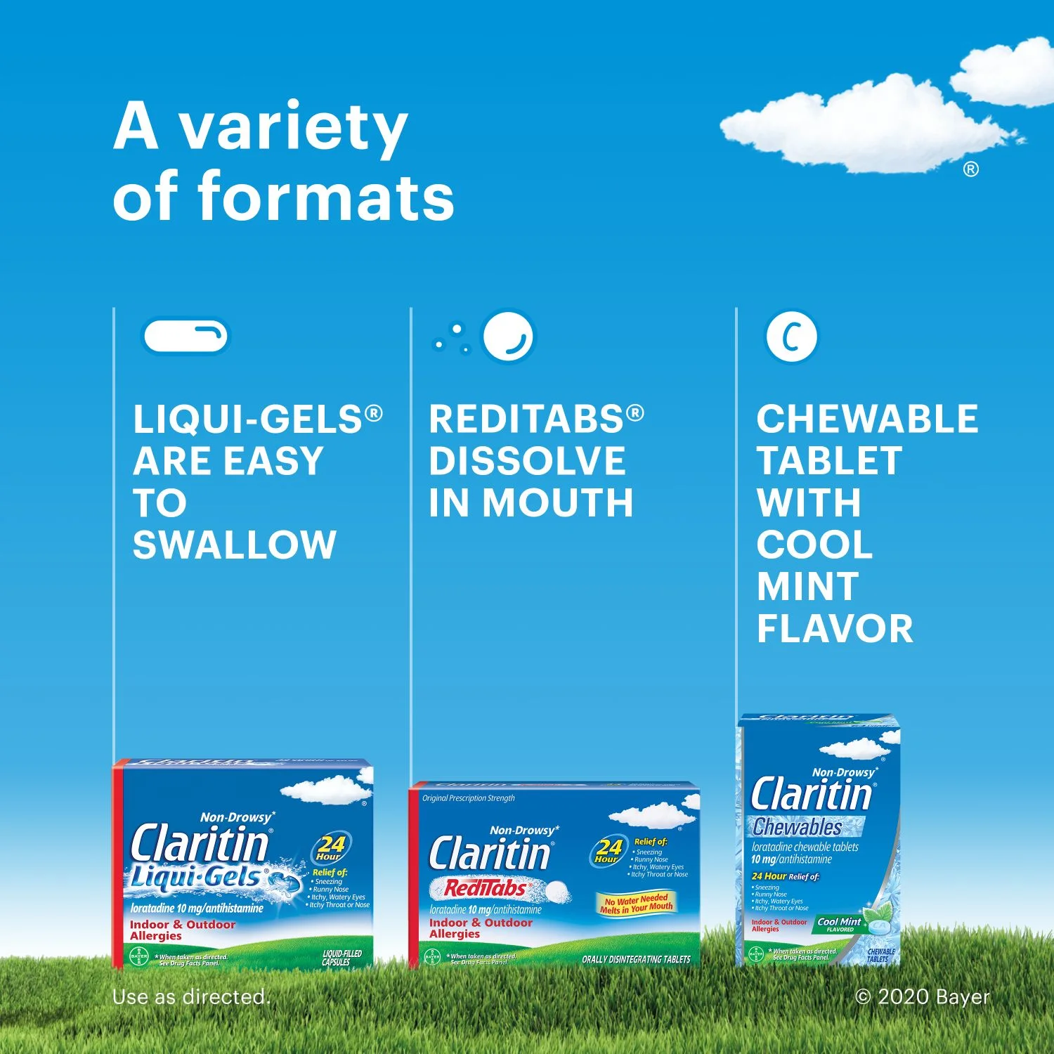 CLARITIN 24 Hour Non Drowsy 10 mg Allergy Relief Tablets 70 ea (Pack of 2)