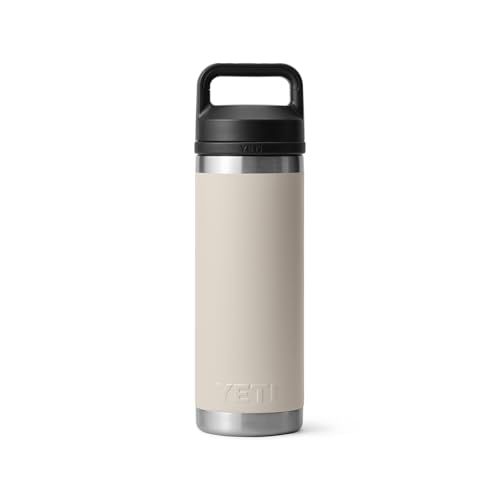 YETI Rambler 18 oz Bottle, Vacuum Insulated, Stainless Steel with Chug Cap, Sandstone Pink