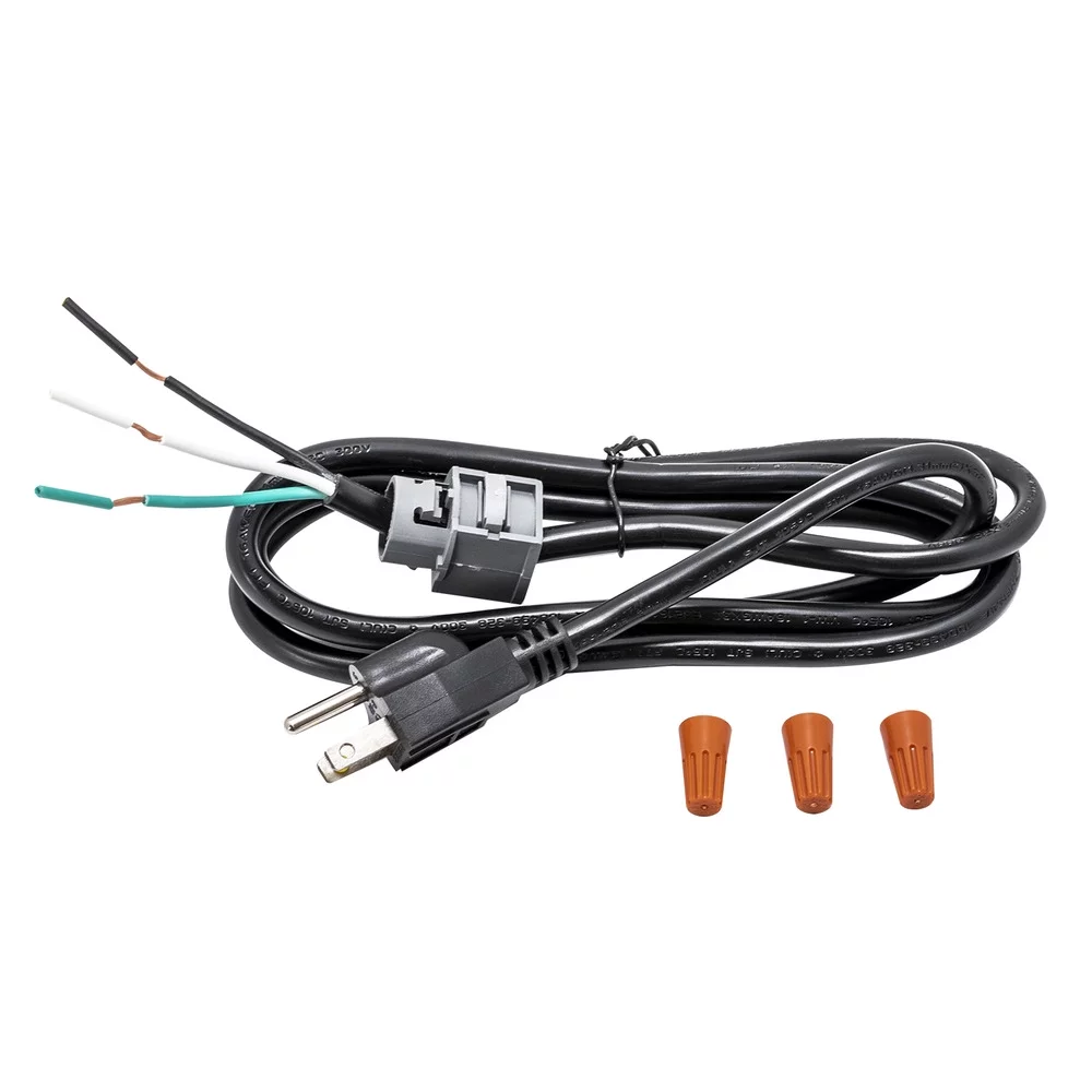 Eastman 69011 Universal 3-Prong 13 Amp Dishwasher Power Cord Kit, 5.3 Ft, Black