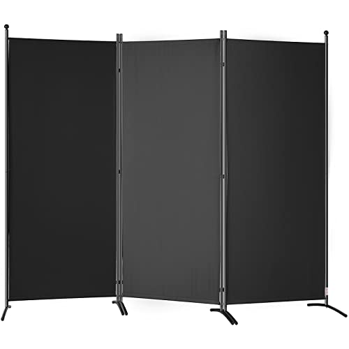 VEVOR Room Divider, 6.1 ft Room Dividers and Folding Privacy Screens (3-Panel), Fabric Partition Room Dividers for Office, Bedroom, Dining Room, Study, Freestanding, Beige