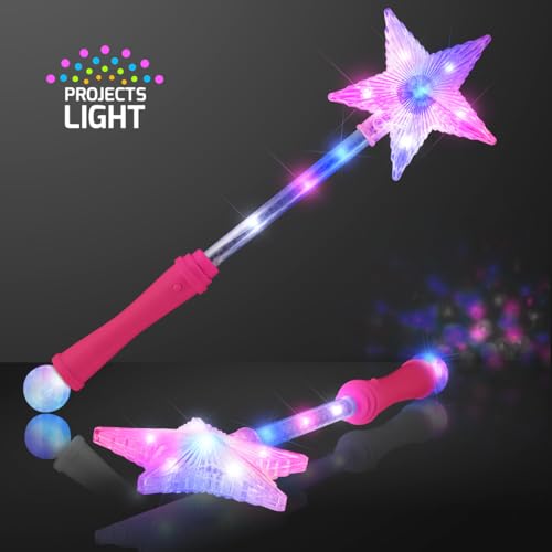 FlashingBlinkyLights Pink Super Star Princess LED Light Up Magic Wand for Kids
