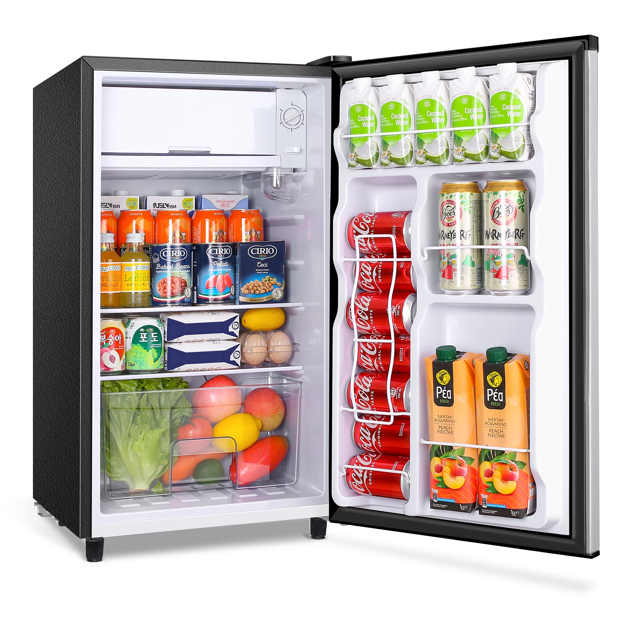 WANAI 3.2 Cu ft Single Door Mini Fridge, Silvery