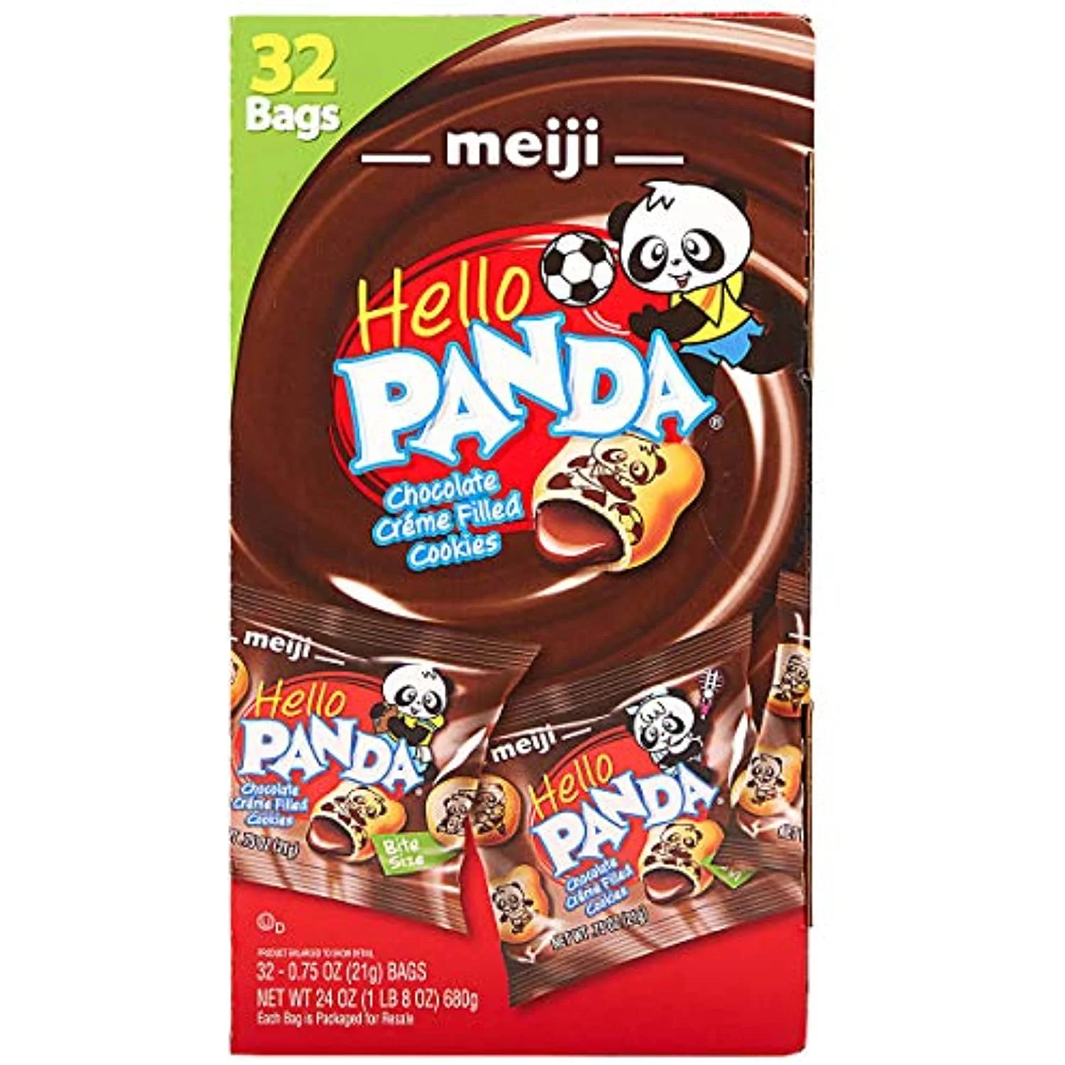 Meiji Hello Panda Chocolate Creme Filled Cookies, 32 Count (Pack Of 2)