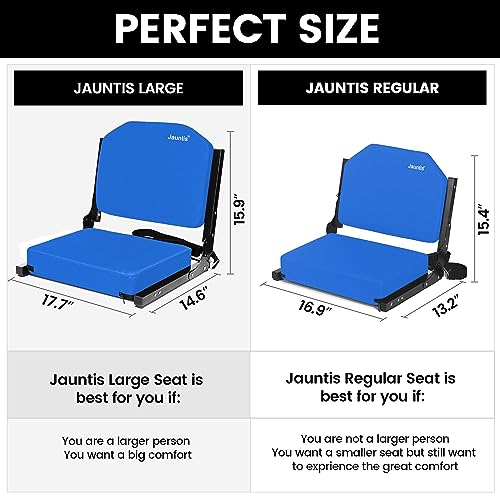 Stadium Seats for Bleachers, Bleacher Seats with Ultra Padded Comfy Foam Backs and Cushion, Wide Portable Stadium Chairs with Back Support and Shoulder Strap